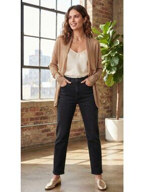 Metallic Gold Sheer Knit Open Front Cardigan By Fontana M